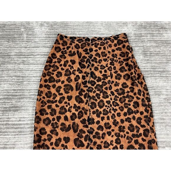 Gianni Bini Skirt Womens 4 Brown Animal Print Lined Polyester Blend Ruched - Picture 8 of 11